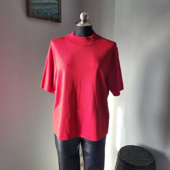 Vintage Silk Knit Pendleton Red Sweater Sz XL - Picture 5 of 10